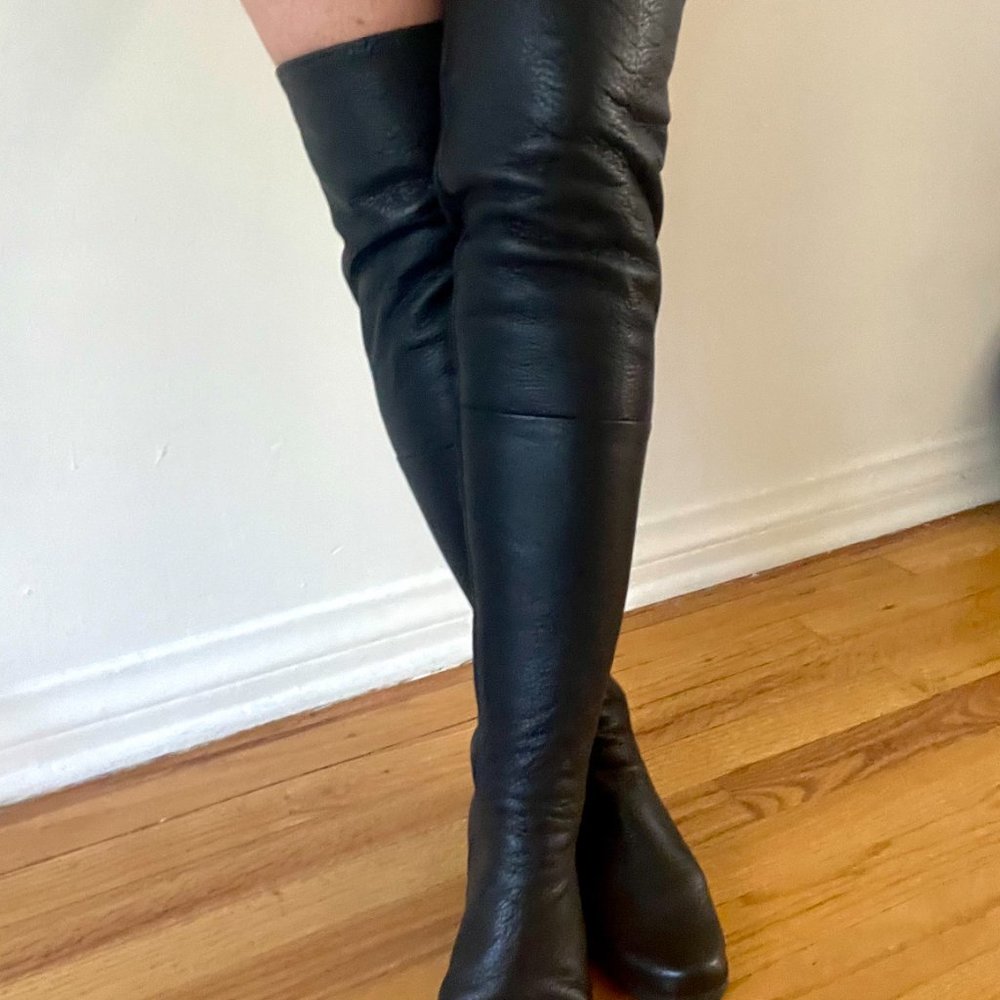 Arche Black Leather Over-the-Knee Boots - Size 6.5